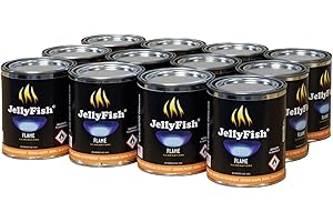 Real JELLYFISH Flame, 12 Cans (13 oz) Fireplace Gel Fuel Made in USA
