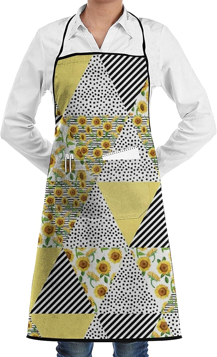 Sunflower Triangle Patchwork Wholecloth Sunflowers Aprons for Women and
