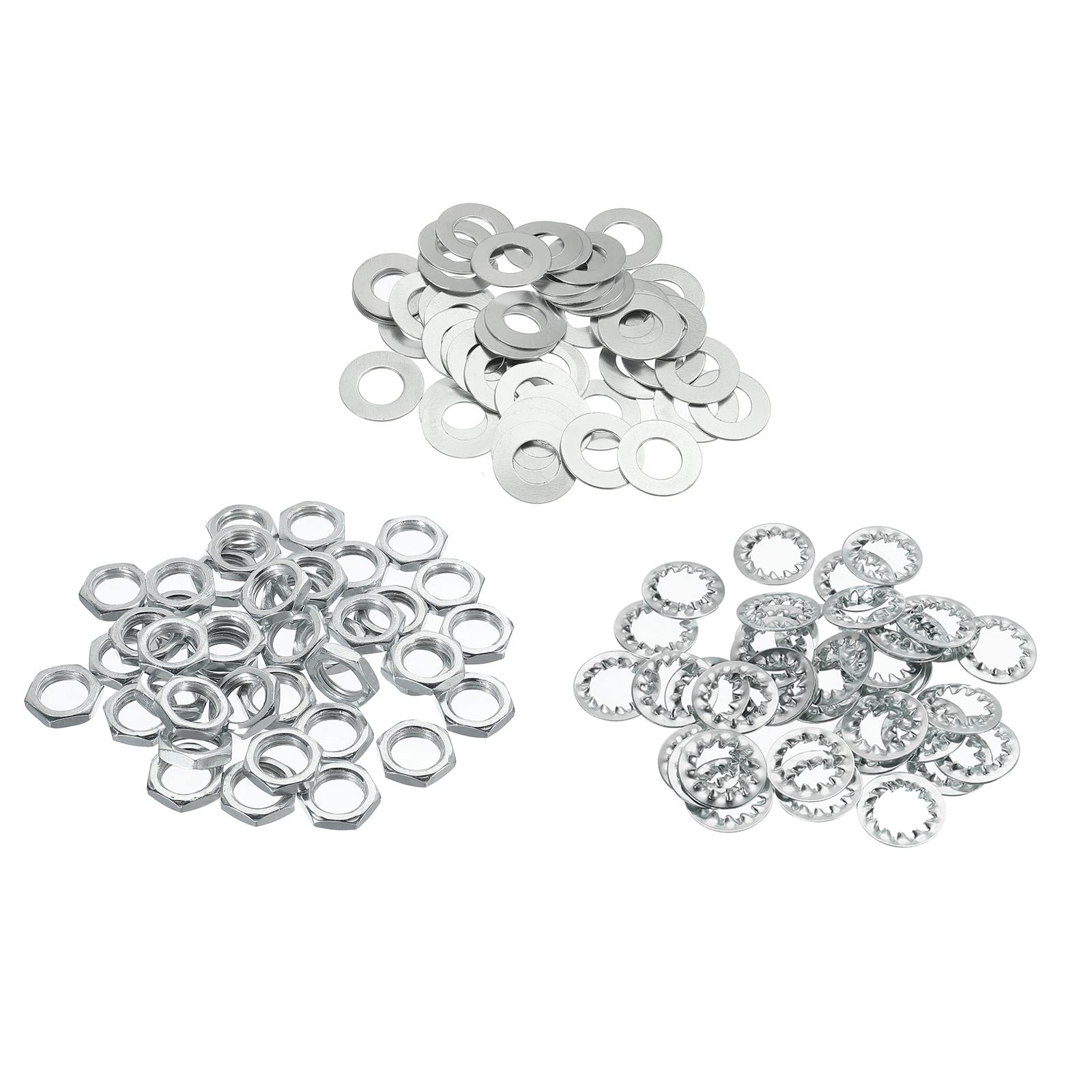 YOKIVE 240 Pack Lamp Tubes Thread Nuts, 1/8IP Screws Threaded Hexagon Nuts Fastener with Washers, Great for Ceiling Lights DIY Projects