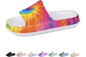 Youecci Cloud Slides for Kids丨Shower Slippers Bathroom Pool Sandals丨Boys Girls Comfy Thick Sole Slippers丨Summer Non-Slip Beach Shoes