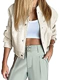 Tankaneo Womens Cropped Bomber Jacket Wool Blend