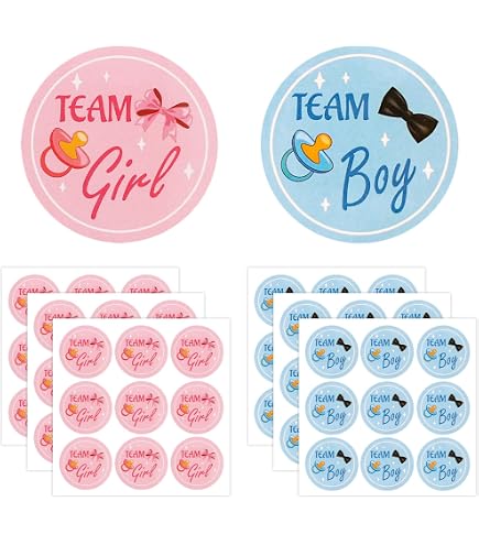 Lot De 65 Autocollants Révélation Du Sexe - 24 Team Boy, 24 Team Girl, Ballons, Bannière Et Autocollants Pour Fête Prénatale