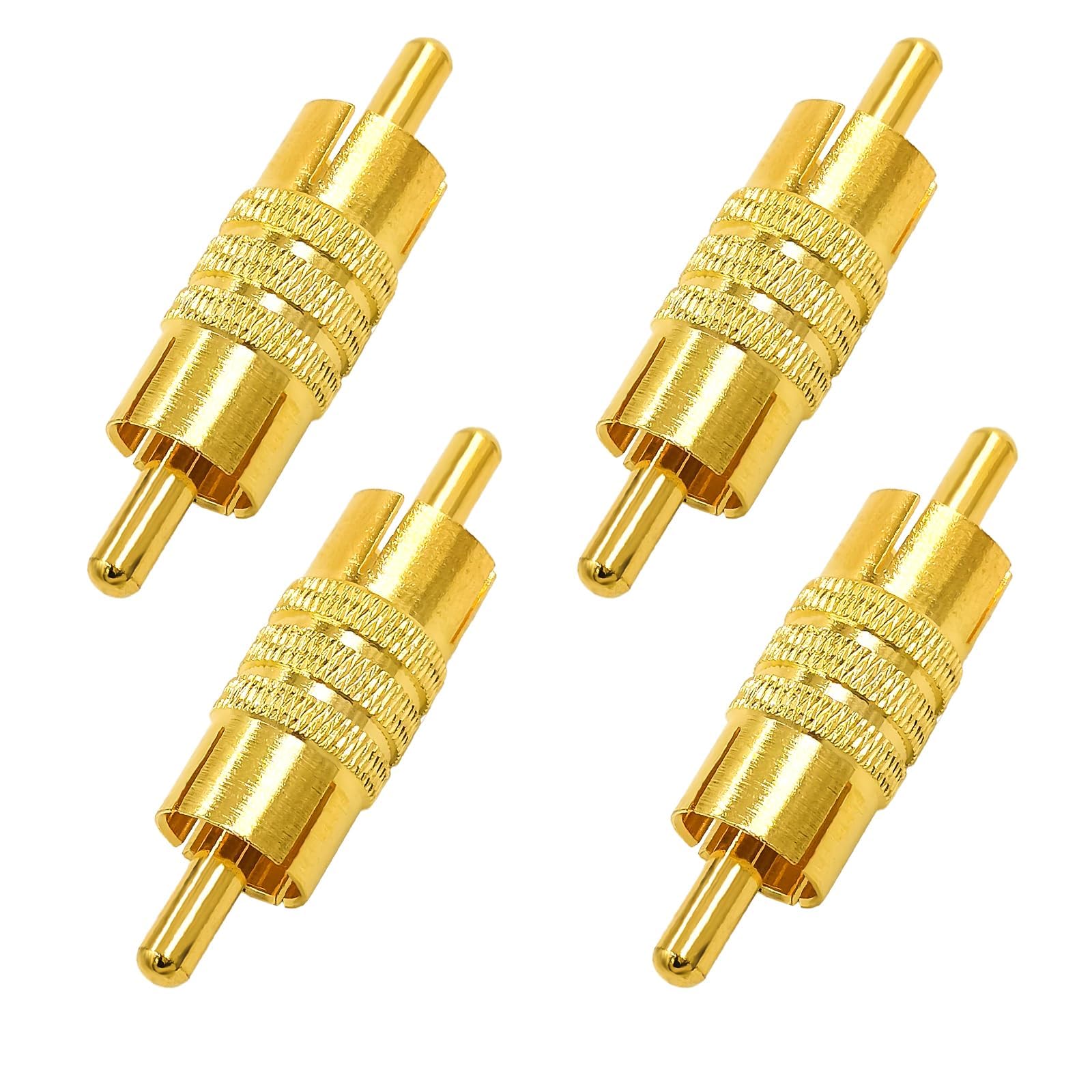 BRIEFCEC RCA Male to Male, RCA Coupler Connector Adapter(4 Packs)