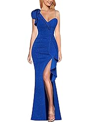 VFSHOW Womens Ruched Ruffle One Shoulder V Neck