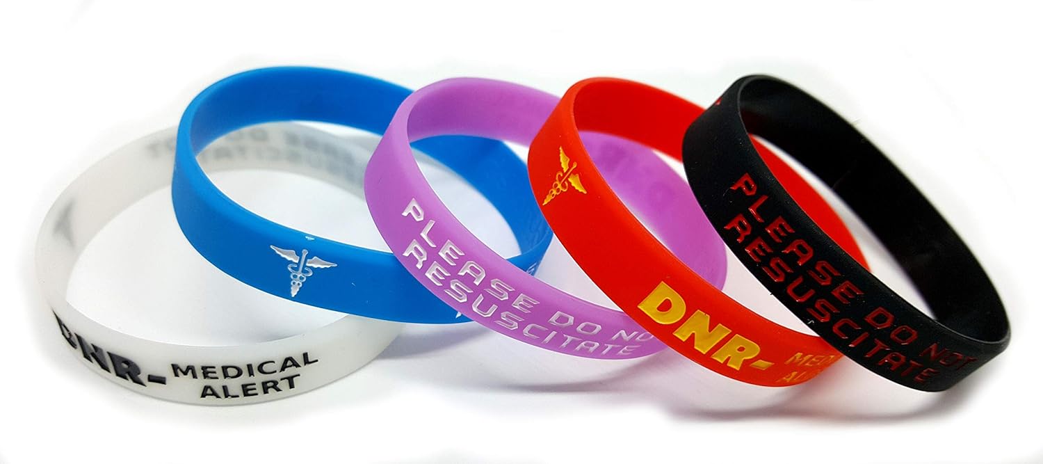 5x DNR Please Do Not Resuscitate Wristband