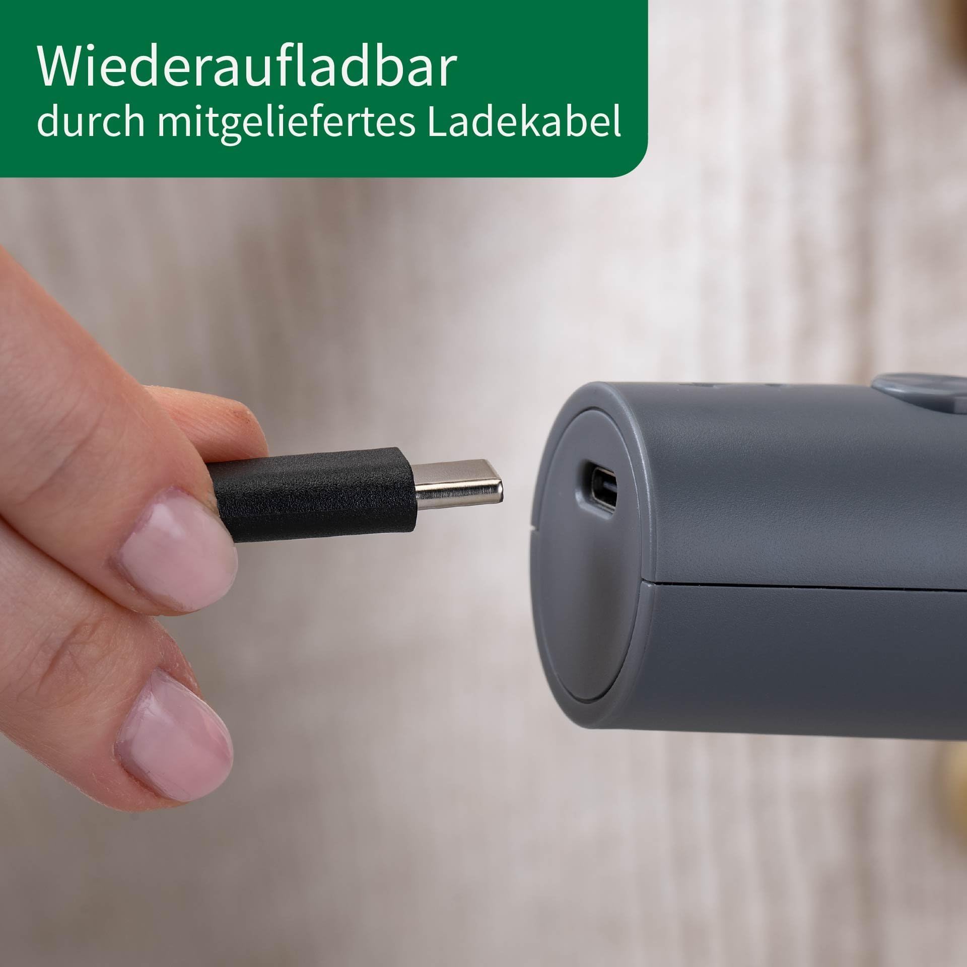 Chefkoch trifft Fackelmann Elektrischer Milchaufschäumer – inkl. 2 Schneebesen, USB-C wiederaufladbar, 3 Geschwindigkeiten, Dunkelgrau 6