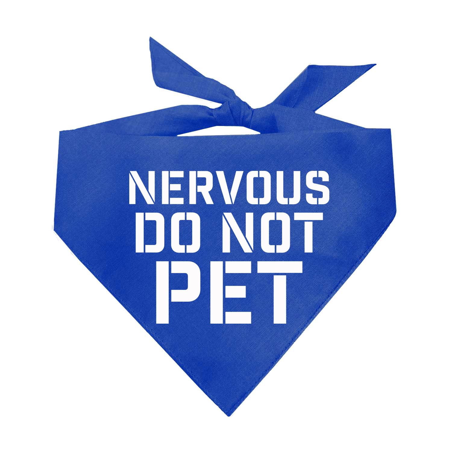Nervous Do Not Pet Dog Bandana (Royal, OS 156)