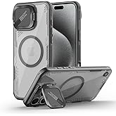 Nillkin Magnetic for iPhone 16 Pro Case Clear, Compatible with Magsafe, Never Yellow & Biodegradable Material, Translucent Case with Invisible Kickstand & Camera Cover for 16 Pro 6.3", Black