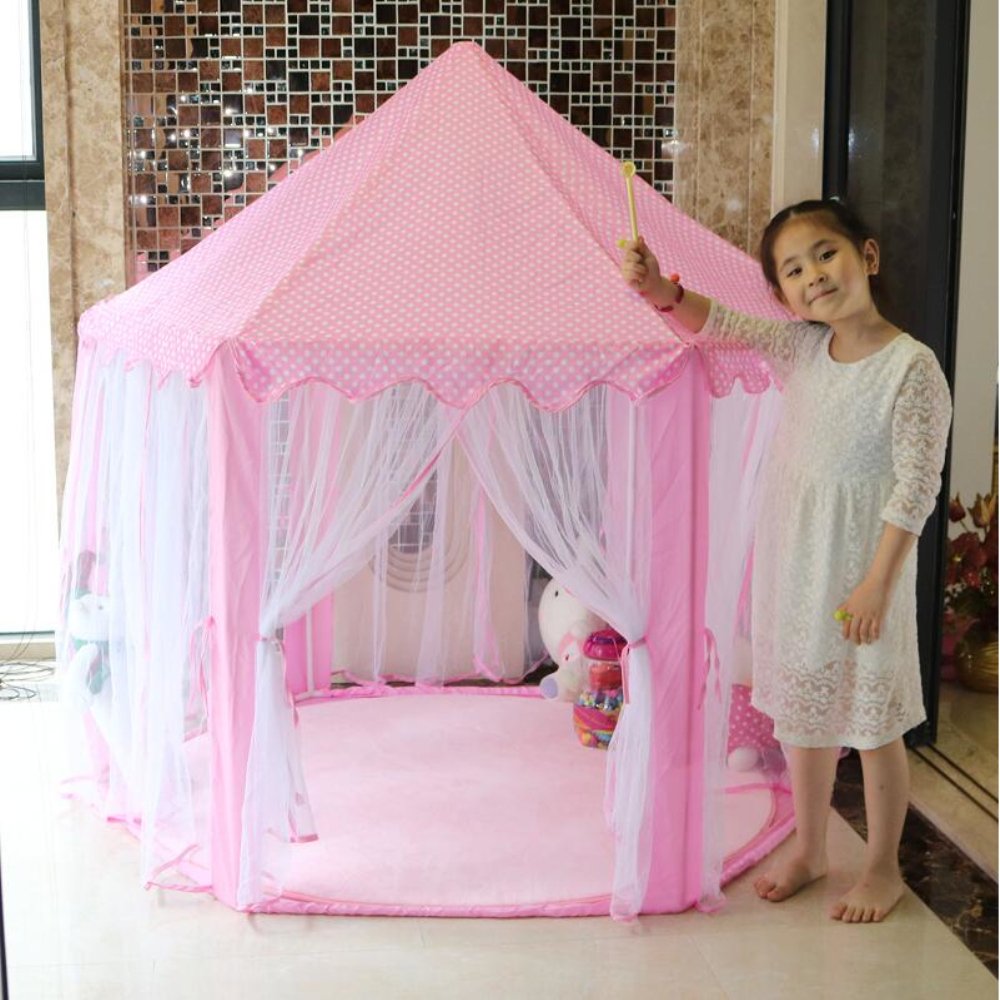 Pink Kids Indoor Princess Castle Play Tents Outdoor Large Playhouse