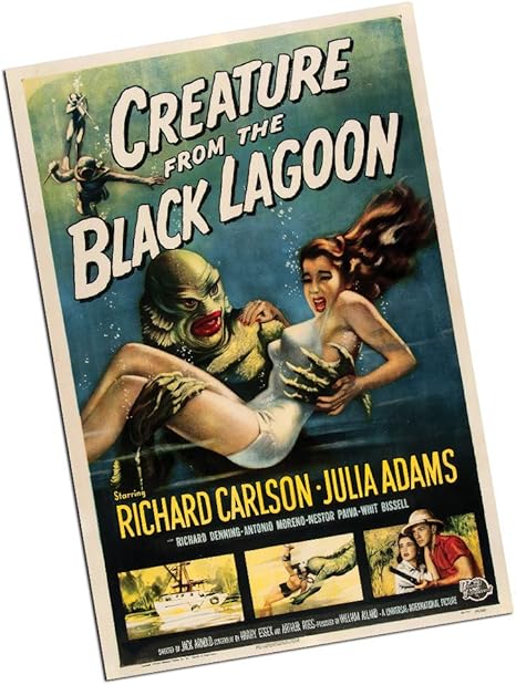 Amazon Co Jp ブラックラグーンポスター The Creature From The Black Lagoon ヴィンテージ 映画ポスター 古い映画ポスター 黒いラグーンのクリーチャー クラシック映画ポスター Two 11x17 Inch Posters ホーム キッチン