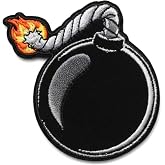 Ball Bomb Embroidered Rayon Patch - 3 x 3 Inch Iron on or sew on