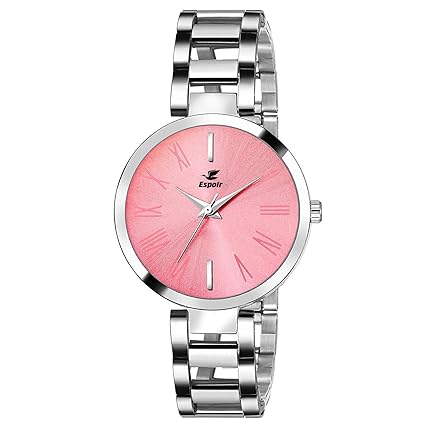 Analog Stainless Steel Pink Dial Girl's and Women's Watch - ManishaPink0507