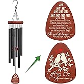 50th Anniversary Wedding Wind Chime, Happy 50th Anniversary Romantic Gifts for Couple, Parents, Wife, Husband, Friends, Golden Anniversary Keepsake Gifts Ideas