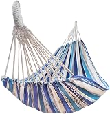 GOCAN Double Hammock 2 Person 330x150cm 600lb Grey Cotton Portable Outdoor