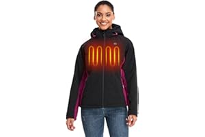ORORO Women's Slim Fit Heated Jacket with Battery, Heated Coat with Detachable Hood (Charger Not Included)