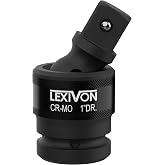LEXIVON Impact Universal Joint Swivel Socket Adapter, Cr-Mo, 1 Inch Drive | Heavy Duty, Meets and Exceeds ANSI Torque Standards, Enclosed Pin Joint, 360&deg; Rotation, 30&deg; Angle, Radius Corner (LX-UJ1)