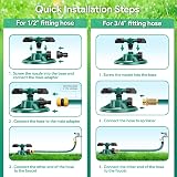 HTLY SPR Garden Sprinkler Automatic 360 Degree 3 Arm Watering System view 4