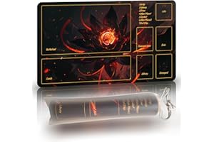 PARTYPDA MTG DND Play Mat Game Mat - 3MM Thick High-Density Non-Slip Surface, Stitched Reinforced Edges for Magic playmats, DND Tabletop RPG, TCG Card Games (Black Lotus)