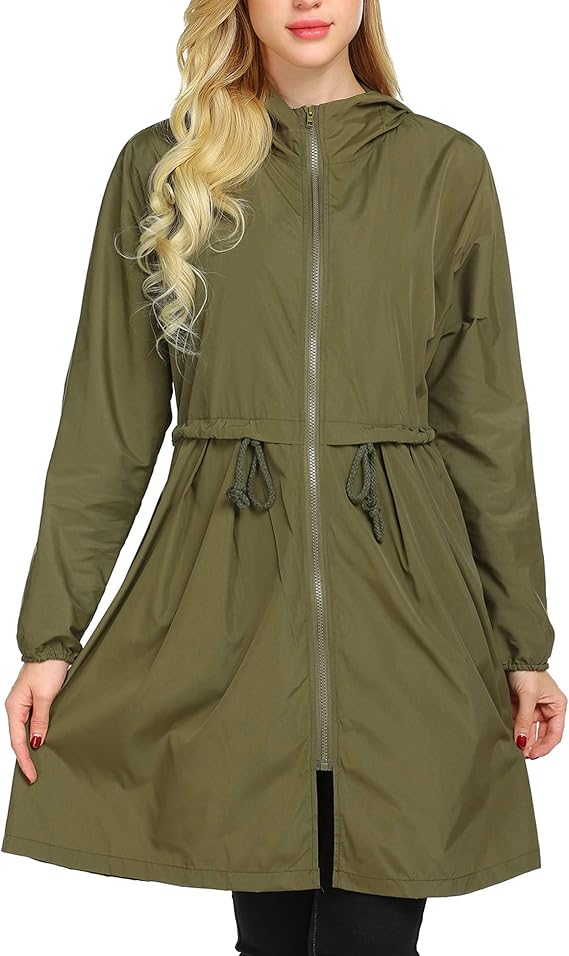 Mofavor Women's Hooded Long Sleeve Lightweight Waterproof