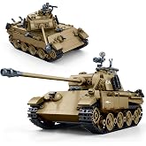 Sluban Panther G-S Medium Tank Building Blocks Set, WWII German Tank Model | 883 Pieces, WW2 Armed Tank with 3 Soldiers, Rotatable Turret &amp; Rolling Tracks, Collectible Military Vehicle for Adults 14+