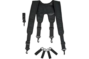 KUNN Tactical Suspenders Law Enforcement Police Harness for Duty Belt with Padded,Patch and Key Holder,XL
