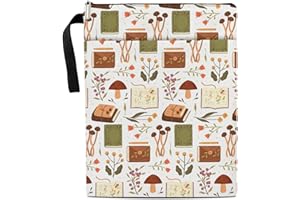 Lesixur Botanical Book Cover, Book Sleeve With Zipper, Mushrooms Book Pouch for Book Lovers Gifts for Librarian Bookworm Bookish, Book Club Gifts for Women Men Book Protector Cover Case -22