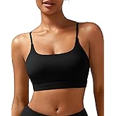 RUNNING GIRL Y-Back Sports Bras for Women, Medium Impact Wirefree Padded Bra Workout Crop Top Longline Sports Bra Push up