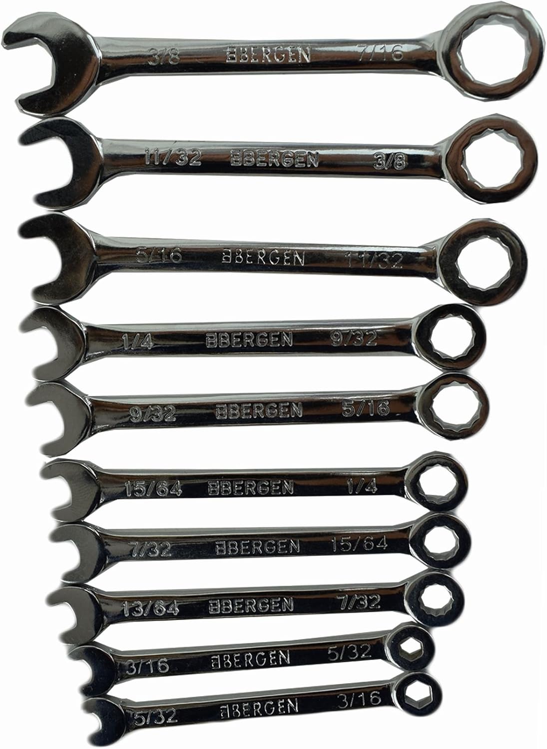 Imperial SAE AF Mini Combination Ring Spanner Set 3/16" 7/16" 10pc