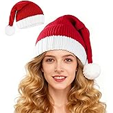 JNYVE Santa Hat Christmas Hats for Adult Women Men - Holiday Xmas Hat for New Year Festive Party