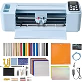 VEVOR Vinyl Cutting Machine, 12 in, Button and Screen Controlled Vinyl Cutter with Materials and Tool Kit, 20000+ Built-in Design Resources, Compatible with Mac, Windows, Android and iOS, for Crafts
