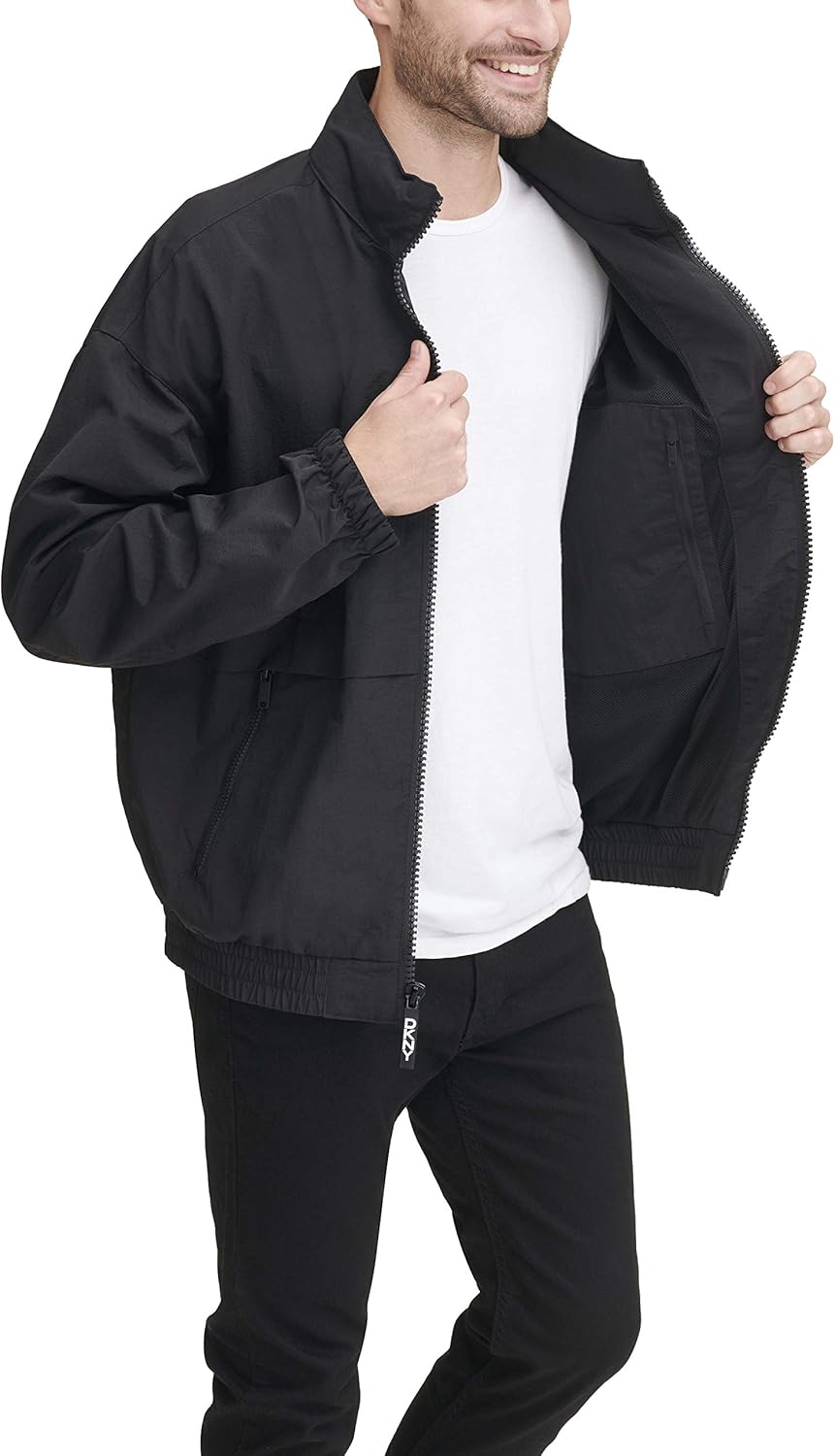 DKNY mens Water Resistant Taslan Windbreaker Jacket at  Men’s Clothing store