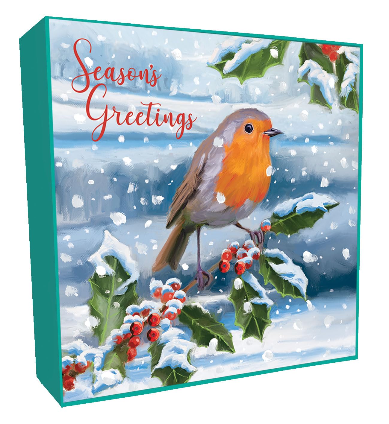 Box of 6 Traditional Robin Luxury Hand-Finished Christmas Cards Card Boxes XLSB082