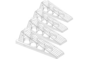 Crosize 4 Pack Door Stoppers for Bottom of Door, Premium PVC Door Stops, Sturdy Door Wedge for Carpet, Tile, Concrete, Wood, Door Holder for Heavy Duty Door, Clear