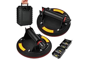 COMFYLICHI Glass Suction Cups to Lift Large Glass, Heavy Duty Suction Cup for Glass, Vacuum Suction Cup Glass Lifter, Tile Suction Cups Tool for Glass Windows, Granite, 220lbs Load Capacity (8"-2Pack)