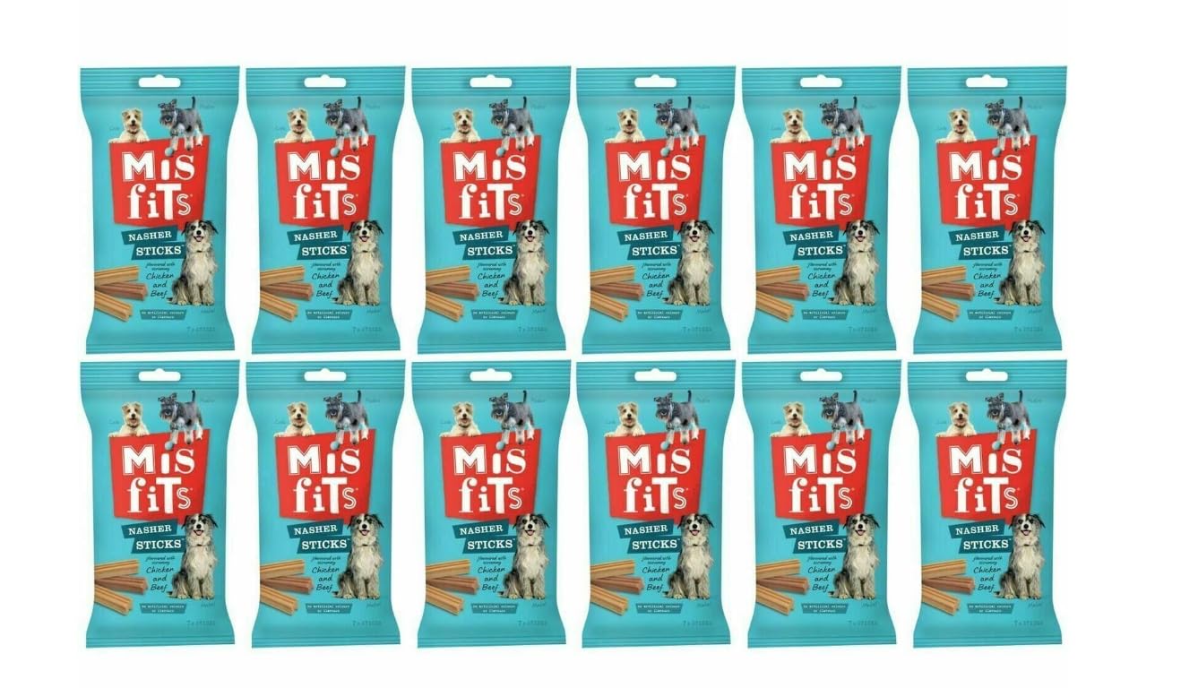MISFITS 7 Nasher Sticks with Chicken & Beef for Medium Dogs 175g Case of 12