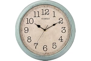 HYLANDA 12 Inch Vintage/Retro Wall Clock, Silent Non-Ticking Decorative Wall Clocks Battery Operated with Large Numbers&HD Glass Easy to Read for Kitchen/Living Room/Bathroom/Bedroom/Office