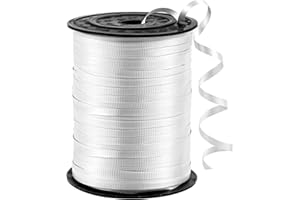 sxvblly White Crimped Curling Ribbon 3/16" Wide × 500 Yards Ribbon for Gift Wrapping Balloon String Birthday Party Decoration