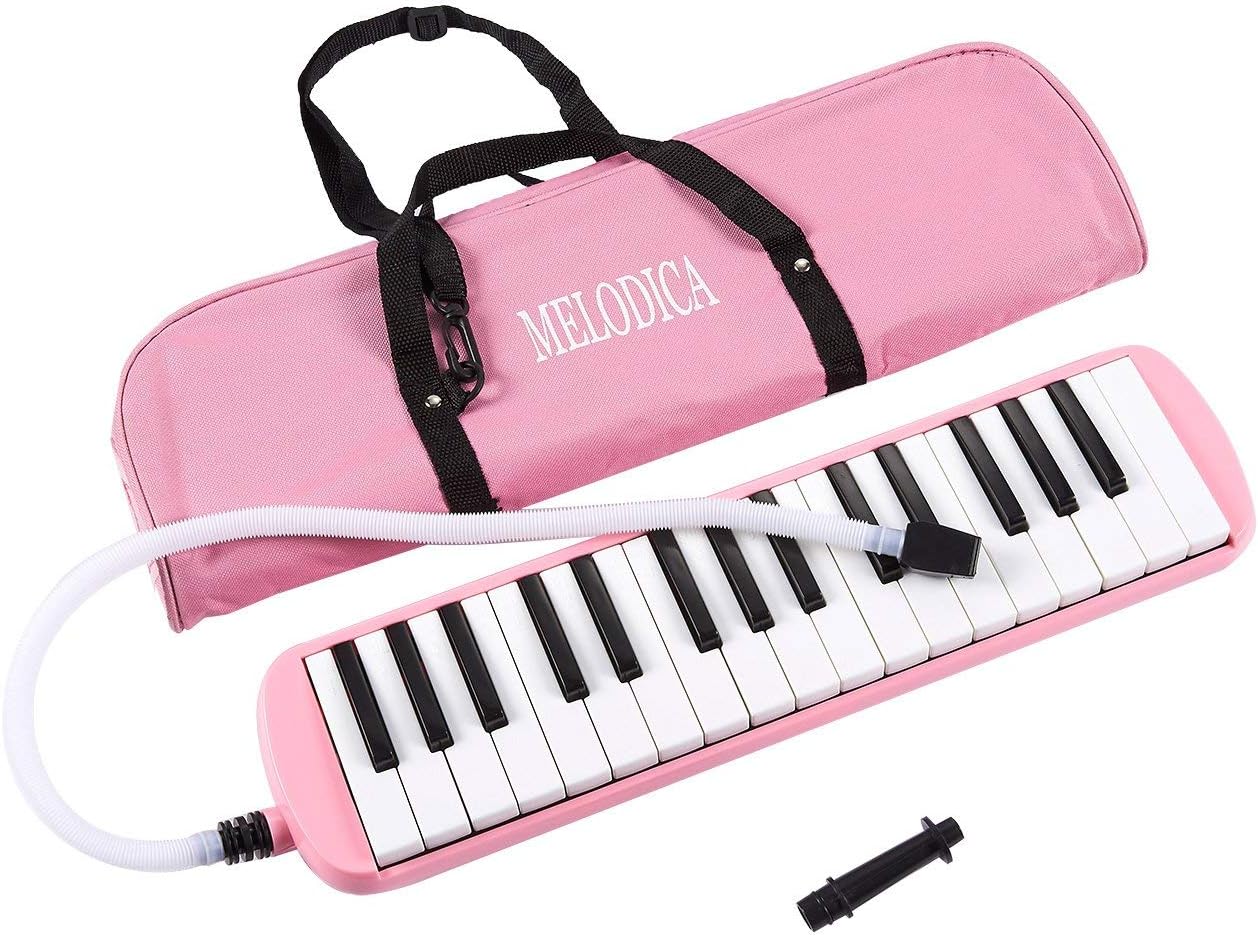 LuvBells™ 32 Key Melodica Musical Instrument With Carry Bag Accessories For Kids Beginner Baby Harmonica Piano And Keyboard for Music Lovers (Pink)