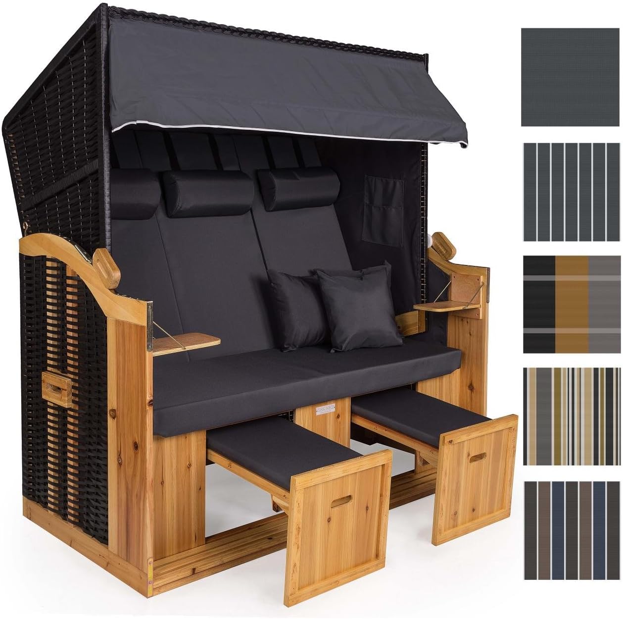 Sanzaro Strandkorb XXL grau