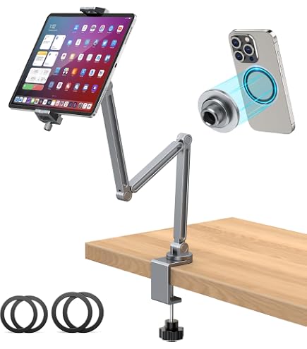 Elitehood Supporto Da Scrivania Per IPad Con Braccio Lungo 28" In Alluminio - Per Tablet 4.7-13", IPhone, Monitor Portatili - 2
