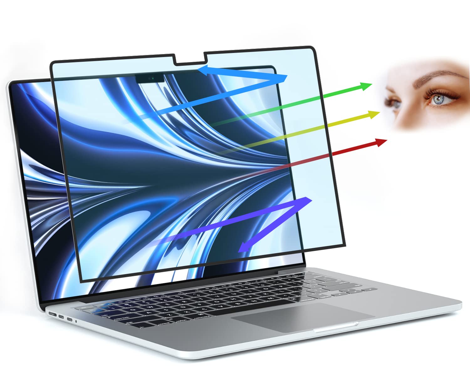 Photo 1 of FILMEXT Macbook Air 13.6 inch Screen Protector (M2 M3 M4,2022-2025), Bubble Free Anti Blue Light Screen Protector for Macbook Air 13.6" A3240 A3113 A2681-Eye Protection/Anti-Glare-Matte
