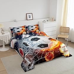 Erosebridal Boys Soccer Bedding Set Football Sports