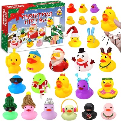 2025 Rubber Duck Advent Calendar Christmas Bath Toys Gifts for Kids