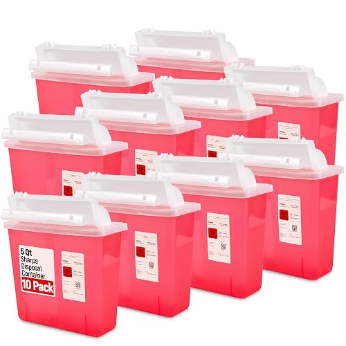 Disposal Box Medi-Bins 5 Qt Sharps Disposal Containers for Medical Waste Disposal ...