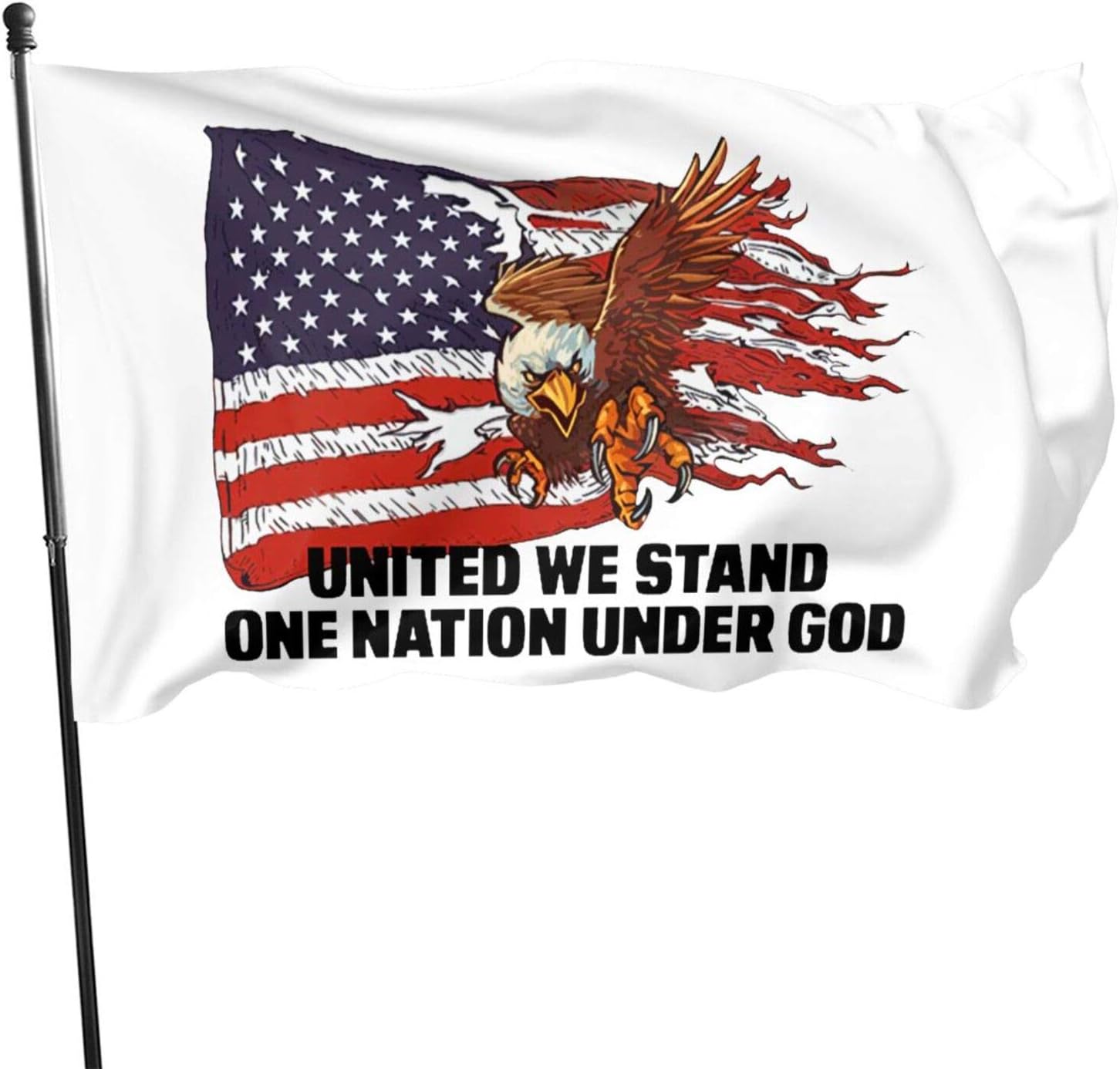 United We Stand One Nation Under God Flag 3' X 5' Indoor Outdoor Banner Home Garden Decoration One Side: Home & Kitchen