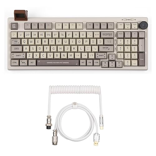 EPOMAKER RT100 Retro Mechanical Keyboard with White Puff Cable in ...
