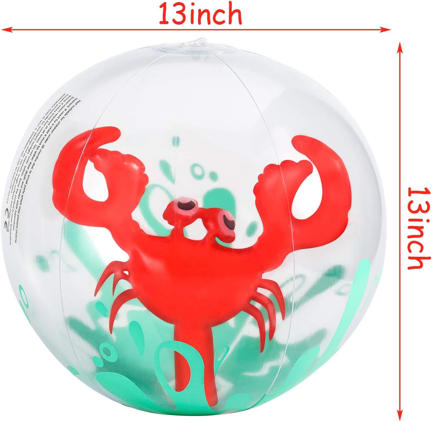 AMOR 3 Pieces 3D Beach Balls, 13 Inch Inflatable Beach Ball for Kids, Pool Toy Balls for Summer Beach Pool Party Favor Home Decoration: Sports & Outdoors