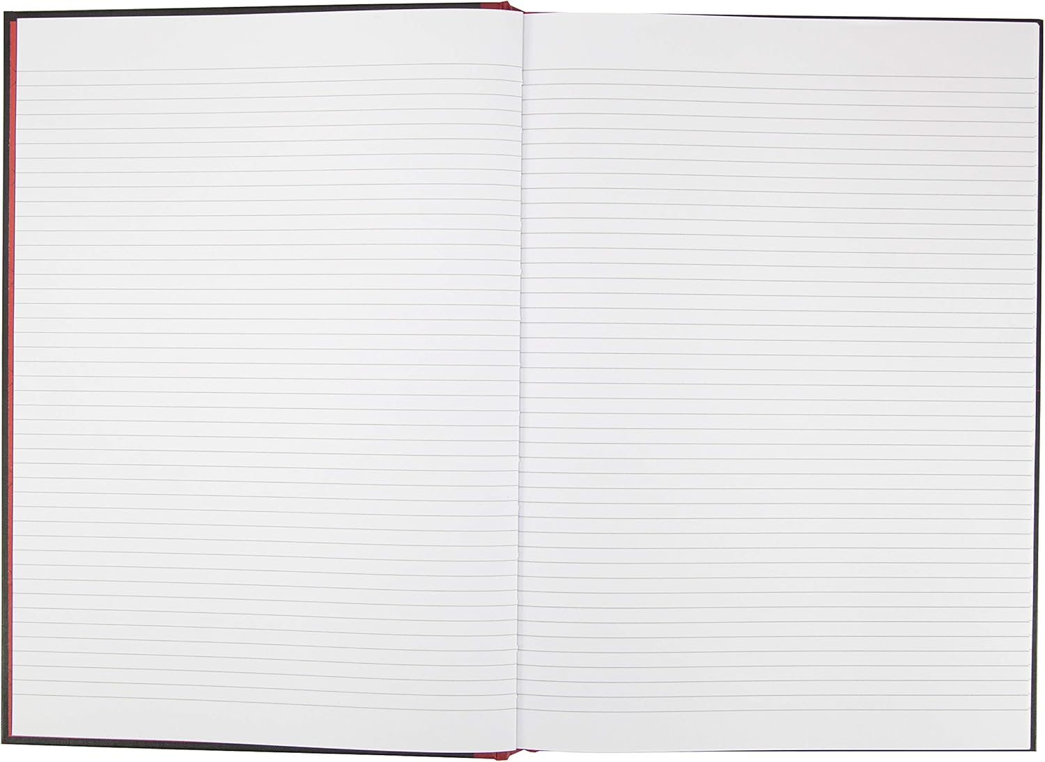 Black n' Red A4 Narrow Ruled Casebound Hardback Notebook - Black/Red, A4 Casebound - Image 3