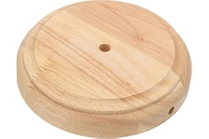 PATIKIL 6" x 1.3" Wooden Lamp Base, Round Solid Wooden Base Wood Desk Lamp Display Stand Replacement for Bedroom Bedside Tabl