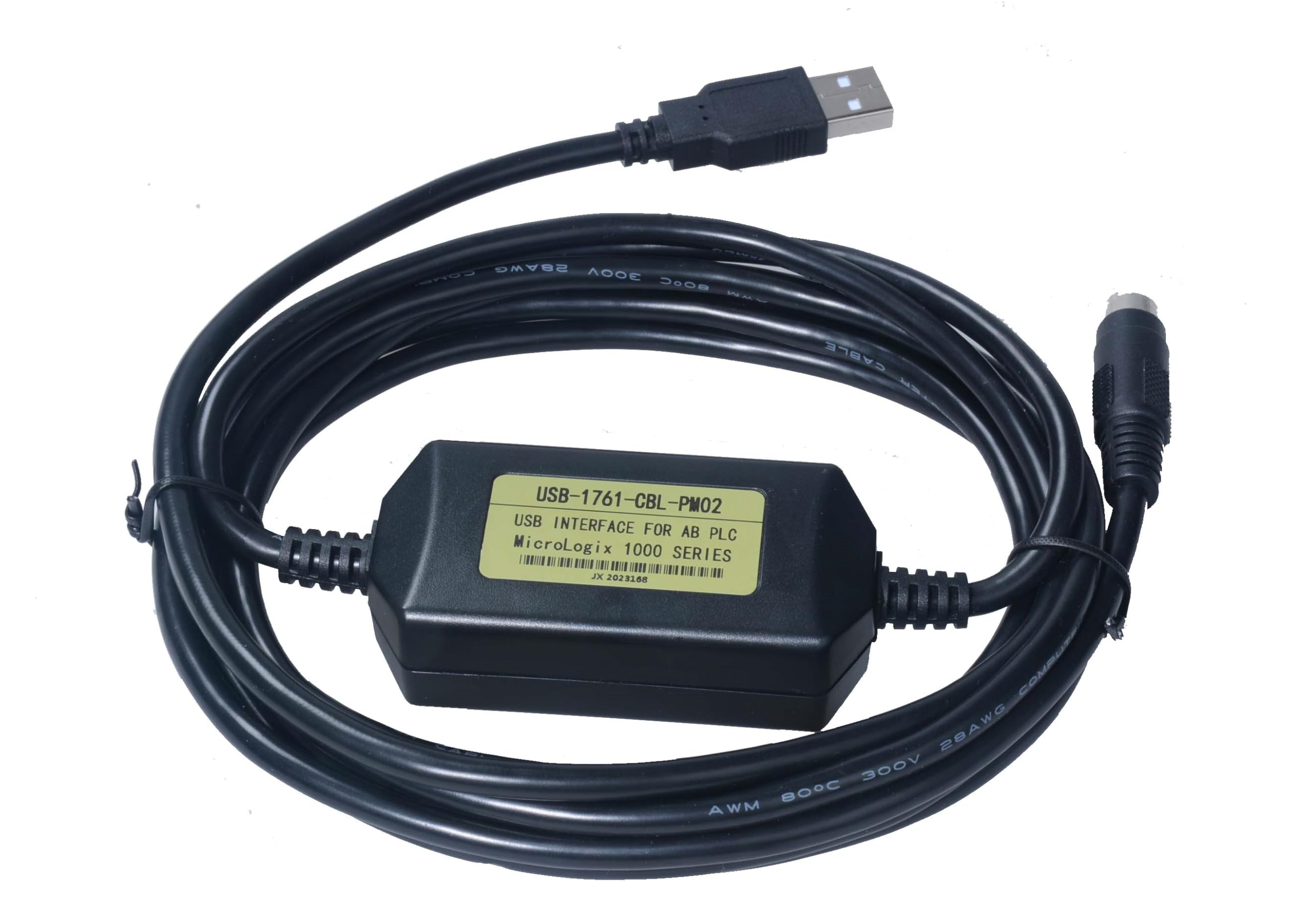 Washinglee Programming Cable Compatible for Allen Bradley PLC Micrologix 1000 1100 1200 1400 1500 Series, for 1761-CBL-PM02 Replacement, 6 FT — image 1